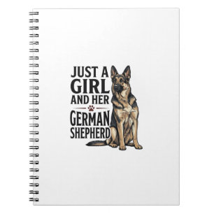 German Shepherd Girl Vintage Engraving Dog Lover D Notebook