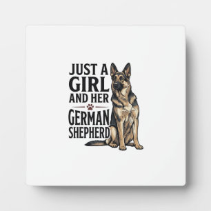 German Shepherd Girl Vintage Engraving Dog Lover D Plaque