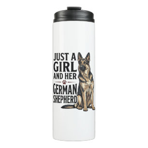 German Shepherd Girl Vintage Engraving Dog Lover D Thermal Tumbler