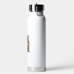 German Shepherd Girl Vintage Engraving Dog Lover D Water Bottle