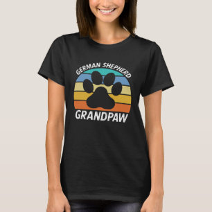 German Shepherd Grandpa for Dad GSD K9 Paw Print T-Shirt