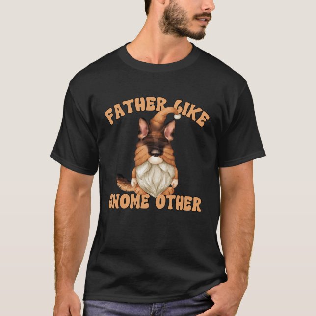 German Shepherd Grandpa Graphic For Dog Dad  Gnome T-Shirt (Front)