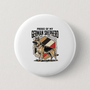 German Shepherd Graphic Vintage Engraving Dog Love 6 Cm Round Badge