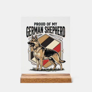 German Shepherd Graphic Vintage Engraving Dog Love Acrylic Sign