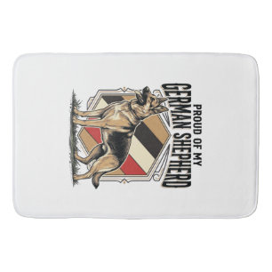German Shepherd Graphic Vintage Engraving Dog Love Bath Mat