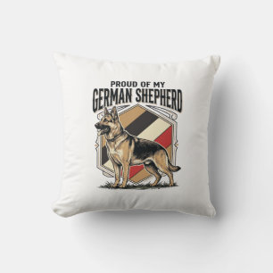 German Shepherd Graphic Vintage Engraving Dog Love Cushion