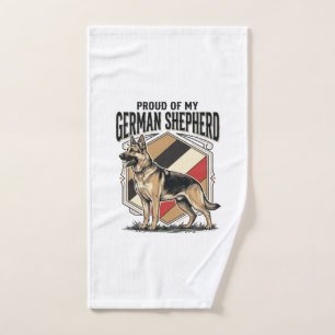 German Shepherd Graphic Vintage Engraving Dog Love Hand Towel