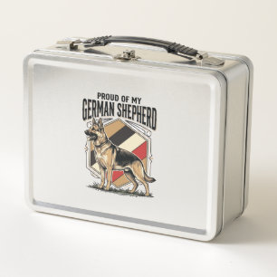 German Shepherd Graphic Vintage Engraving Dog Love Metal Lunch Box