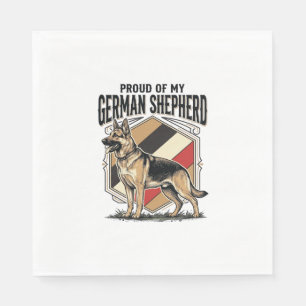 German Shepherd Graphic Vintage Engraving Dog Love Napkin