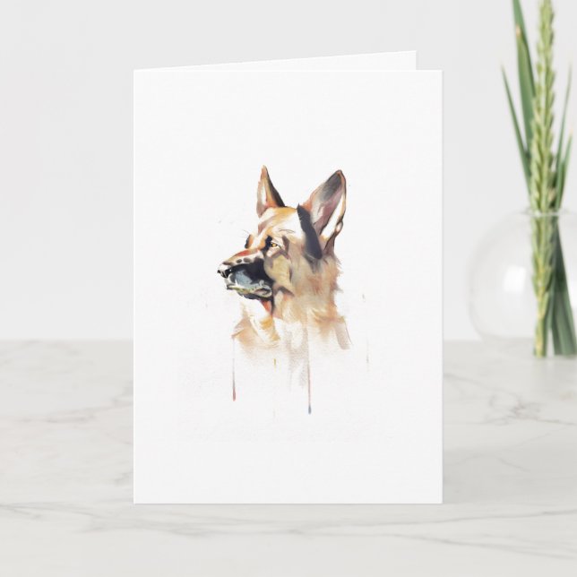 German Shepherd Greeting Card, Dog Lover Gift Card (Front)