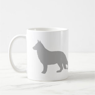 German Shepherd Grey Silhouette Coffee Mug