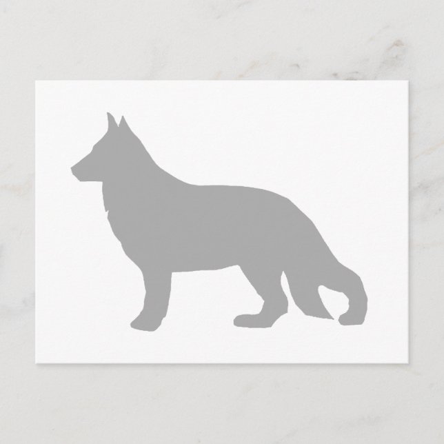 German Shepherd Grey Silhouette Postcard (Front)