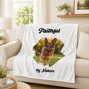 German Shepherd GSD Photo Faithful by Nature Fleece Blanket