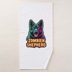 German Shepherd GSD Shep Zombie Dog Halloween Esse Bath Towel
