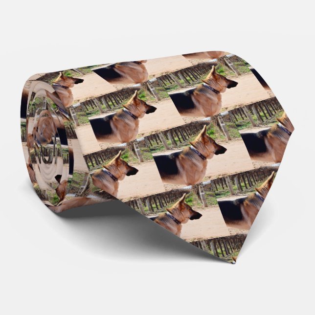 German Shepherd Guard Duty, Neck Tie (Rolled)