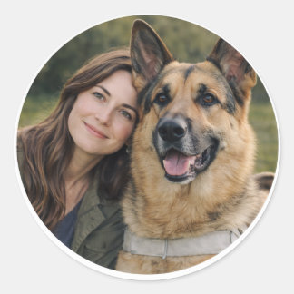 German Shepherd Guide Dog Partnership – Woman Classic Round Sticker
