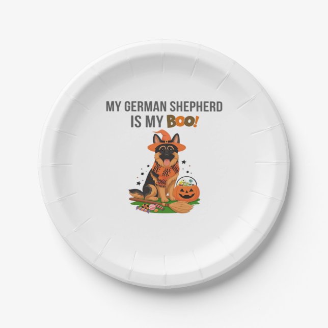 German Shepherd Halloween Costume  My German Sheph Paper Plate (Front)