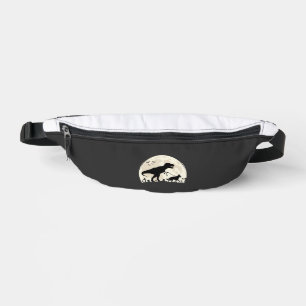German Shepherd Halloween Dinosaur Moon Silhouette Bum Bags
