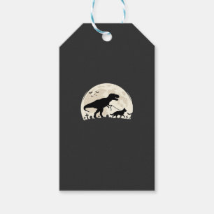 German Shepherd Halloween Dinosaur Moon Silhouette Gift Tags