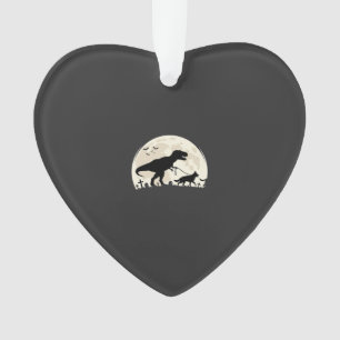 German Shepherd Halloween Dinosaur Moon Silhouette Ornament