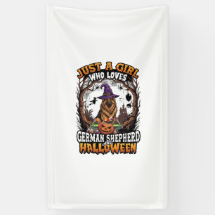 German Shepherd Halloween Dog Witch Hat Pumpkin_1 Banner