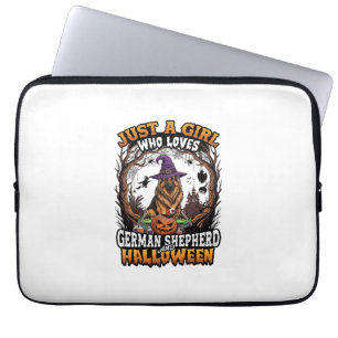 German Shepherd Halloween Dog Witch Hat Pumpkin_1 Laptop Sleeve