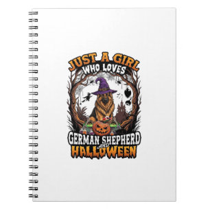 German Shepherd Halloween Dog Witch Hat Pumpkin_1 Notebook