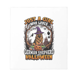 German Shepherd Halloween Dog Witch Hat Pumpkin_1 Notepad