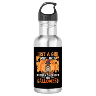 German Shepherd Halloween Girl Witch Dog Design 532 Ml Water Bottle