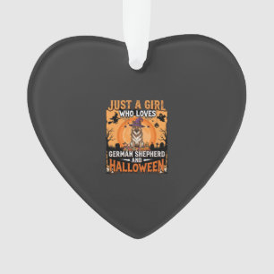 German Shepherd Halloween Girl Witch Dog Design Ornament