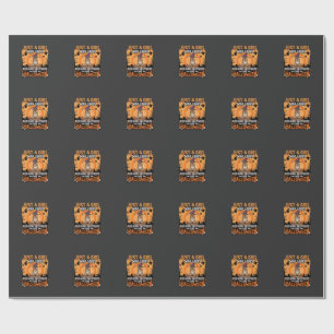 German Shepherd Halloween Girl Witch Dog Design Wrapping Paper