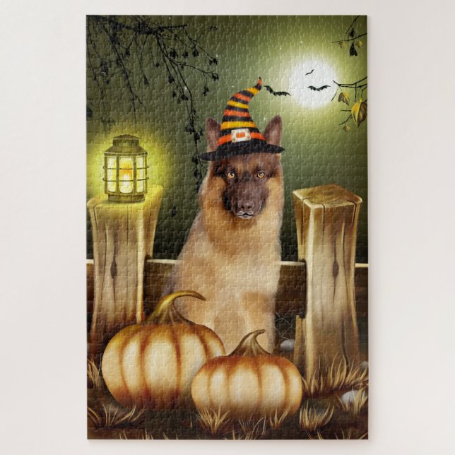 German Shepherd Halloween Jigsaw Puzzle (Vertical)