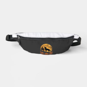 German Shepherd Halloween Moon Pumpkin Design_1 Bum Bags