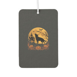 German Shepherd Halloween Moon Pumpkin Design_1 Car Air Freshener