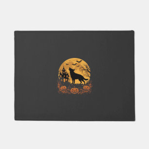German Shepherd Halloween Moon Pumpkin Design_1 Doormat