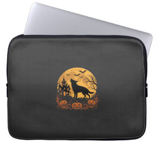 German Shepherd Halloween Moon Pumpkin Design_1 Laptop Sleeve