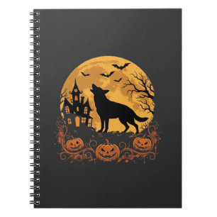 German Shepherd Halloween Moon Pumpkin Design_1 Notebook
