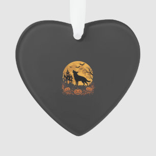 German Shepherd Halloween Moon Pumpkin Design_1 Ornament