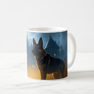 German Shepherd Halloween Scary Coffee Mug