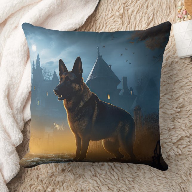 German Shepherd Halloween Scary Cushion (Blanket)