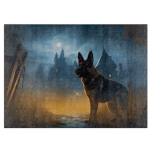 German Shepherd Halloween Scary Cutting Board