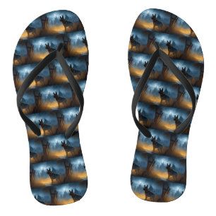 German Shepherd Halloween Scary Flip Flops
