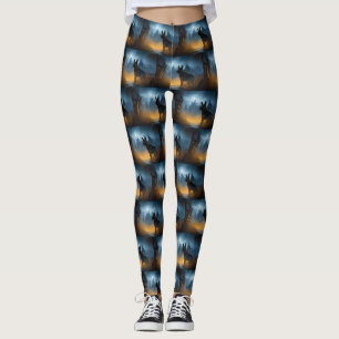 German Shepherd Halloween Scary Leggings