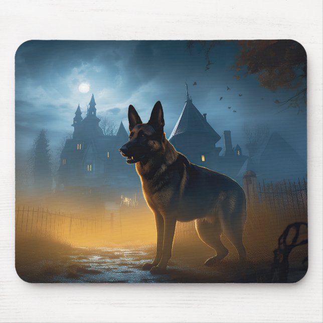 German Shepherd Halloween Scary Mouse Mat (Front)