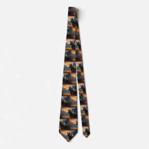 German Shepherd Halloween Scary Tie