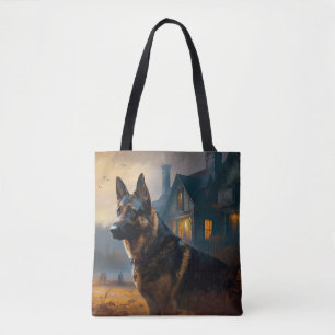 German Shepherd Halloween Scary Tote Bag