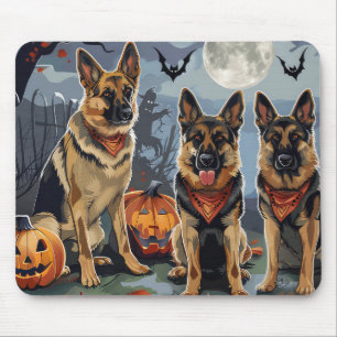 German Shepherd Halloween Spooky Mouse Mat