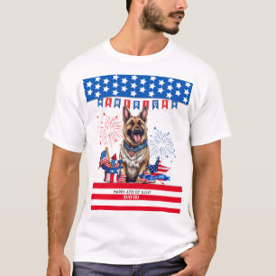 German Shepherd Happy 4Th Of July Independence Day T-Shirt