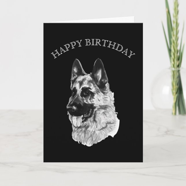 German Shepherd Happy Birthday Card (Front)