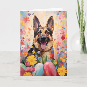 German Shepherd Happy Easter Card